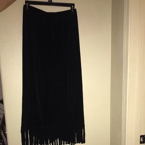 Women’s Black Skirt with Fringe!